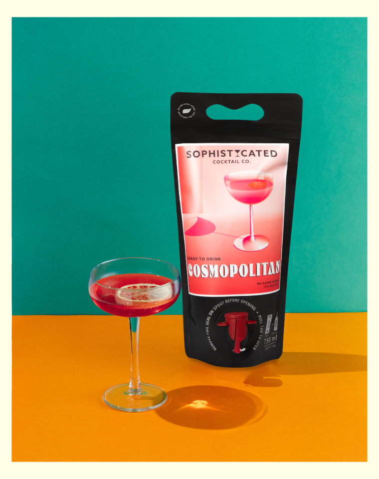 Cosmopolitan cocktail premix bag